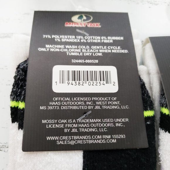 3 Pk Men's Mossy Oak Work Socks Moisture Wicking - Picture 4 of 13